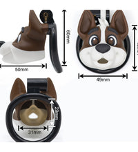 Venusfun Dog Head Shaped Penis Chastity Cage with Single Arc Ring