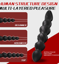 YEAIN Liquid Silicone Vibrating Progressive Anal Beads Ball Prostate Massager