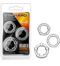 Blush Stay Hard Clear Beaded Cock Rings 3 Pack