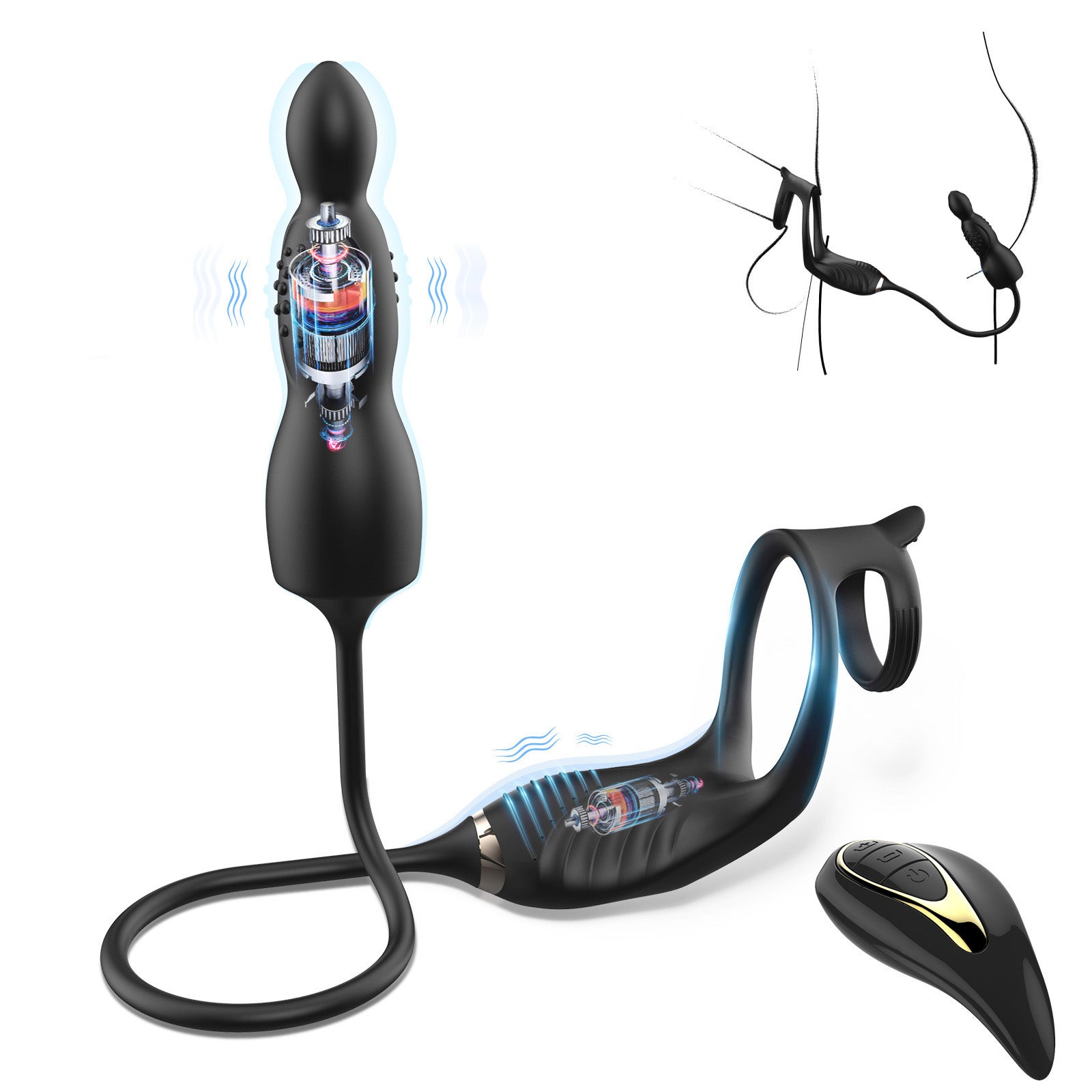 Venusfun Lord of the Rings Vibrating Penis Ring with Prostate Stimulat VenusFun-UK Venusfun Lord of the Rings Vibrating Penis Ring with Prostate Stimulat VenusFun-UK