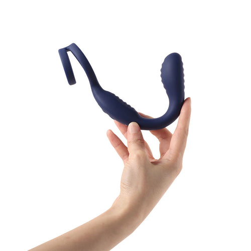 AROSUM VibraDuo Vibrating Perineum & Prostate Massager Double Cock Rings with Remote