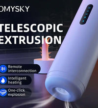 OMYSKY Heated Telescopic Vibrating Masturbator Bluetooth Control