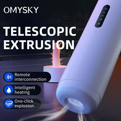 OMYSKY Heated Telescopic Vibrating Masturbator Bluetooth Control