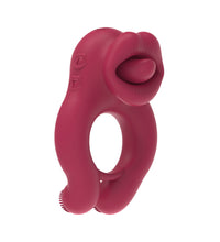 2 in 1 Couples Vibrator - Vibrating Cock Ring & Tongue Licking Clit Stimulator