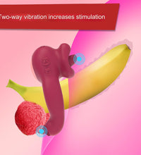 2 in 1 Couples Vibrator - Vibrating Cock Ring & Tongue Licking Clit Stimulator