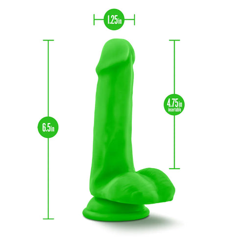 Blush Neo Elite Silicone Green 6.5 Inch Thick Dildo With Suction Cup