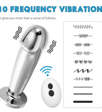 Venusfun Stainless Steel Vibrator Dildo Anal Plug With Remote Control