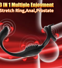 3 in 1 Vibrating Penis Ring Prostate Massager with Remote