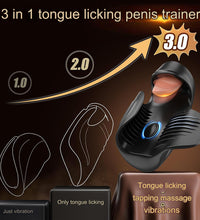 3 in 1 Tongue Licking & Tapping Penis Stroker Trainer