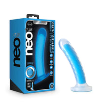 Blush Neo Elite Tao 7 Inch Dildo Glow In The Dark Neon Blue