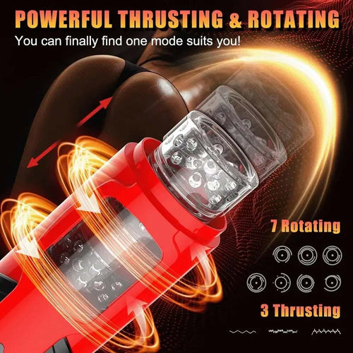 Thrusting Rotating Automatic Male Masturbator with Suction Cup