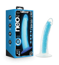 Blush Neo Elite Prysm Glow In The Dark Neon Blue 7 Inch Dual Density Realistic Dildo