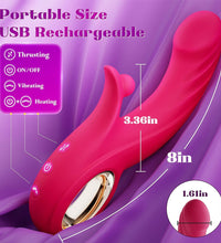 Thrusting Vibrator Clitoral Stimulator G-Spot Dildo with Heating