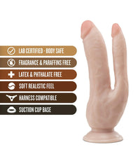 Blush Dr. Skin DP Cock Realistic Dual Dildo with Suction Cup