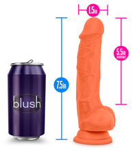 Blush Neo Elite Orange 7.5 Inch Silicone Dual Density Suction Cup Dildo