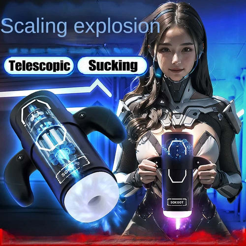 Automatic Telescopic Sucking Male Masturbator Gamepad Masturbation Cup