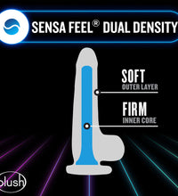 Blush Neo Elite Prysm Glow In The Dark Neon Blue 7 Inch Dual Density Realistic Dildo