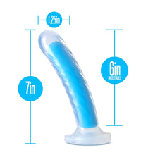 Blush Neo Elite Tao 7 Inch Dildo Glow In The Dark Neon Blue