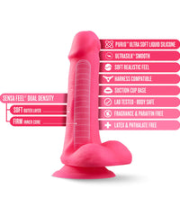 Blush Neo Elite Pink 6.5 Inch Long Suction Cup Dildo