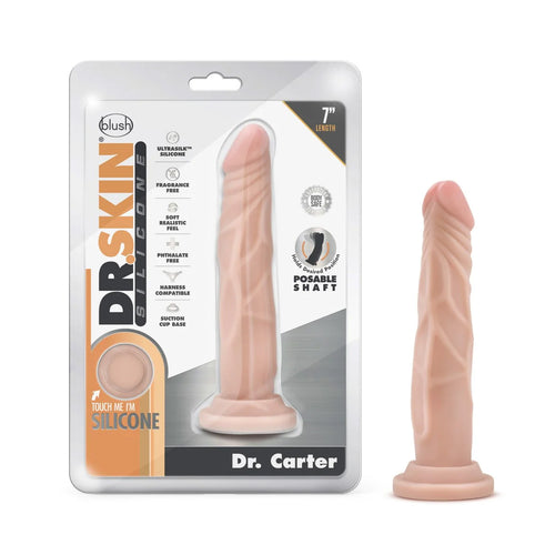 Blush Dr. Skin Silicone Dr. Carter 7.5 Inch Realistic Dildo with Suction Cup