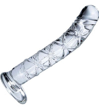 Reticulated Icicle 8 inch Glass Dildo