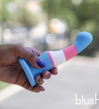 Blush Avant Pride True Blue P2 Artisan 6 Inch Silicone Curved Dildo