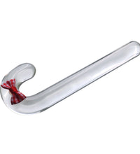 Mini Christmas Candy Cane Clear Crystal Glass Dildo Anal Plug