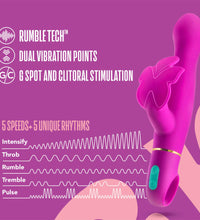 Blush Aria Naughty AF G-Spot Plum 7.25-Inch Rabbit Vibrator