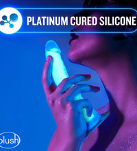 Blush Neo Elite Prysm Glow In The Dark Neon Blue 7 Inch Dual Density Realistic Dildo