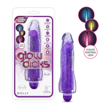 Blush Glow Dicks Molly Glitter Realistic Vibrating Dildo