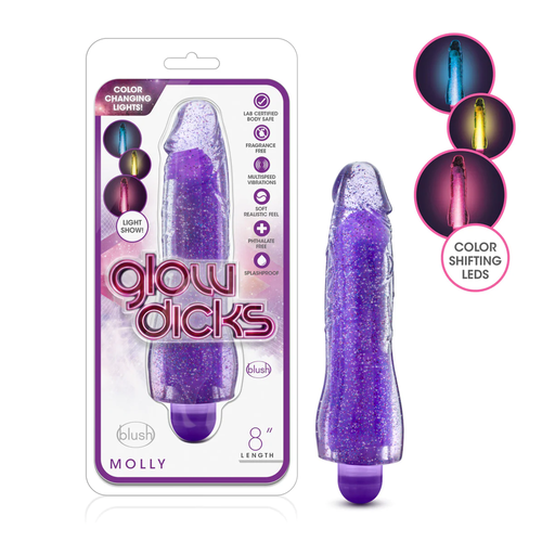 Blush Glow Penis Molly Glitter Realistic Vibrating  Dildo