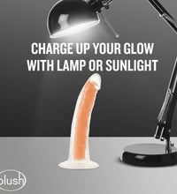 Blush Neo Elite Lavo 7.5 Inch Dildo Glow In The Dark Neon Orange