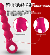 YEAIN Liquid Silicone Vibrating Progressive Anal Beads Ball Prostate Massager