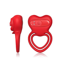 Vibrating Cock Ring with Rose Clitoral Stimulator Couples Vibrator