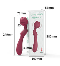 Double Ended G-spot Vibrator Rose Bud Clitoral Stimulator