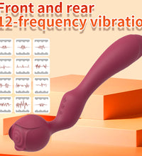 Double Ended G-spot Vibrator Rose Bud Clitoral Stimulator