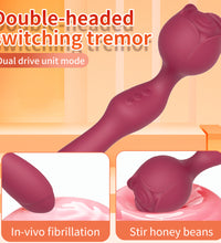 Double Ended G-spot Vibrator Rose Bud Clitoral Stimulator