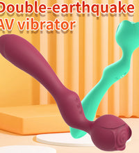 Double Ended G-spot Vibrator Rose Bud Clitoral Stimulator