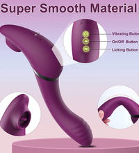 Double Ended Rotating G-Spot Tongue Licking Vibrator