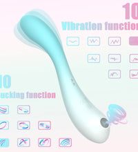 Double Head Vibrating G-spot & Sucking Clitoral Stimulator