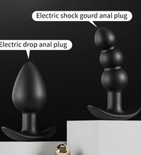 Electric Shock Butt Plug Anal Beaded Prostate Massager with Remote Control