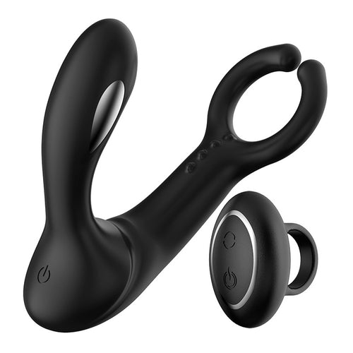 Electric Shock Prostate Massager Vibrating Cock Ring with Remote