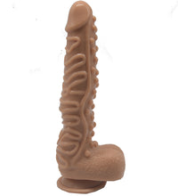 FAAK 10 Inch G-spot Dildo Wave Textured Penis with Suction Cup