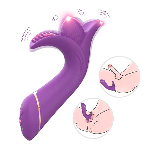 Double Ended G-spot & Clit Vibrator Vibrating Anal Toy