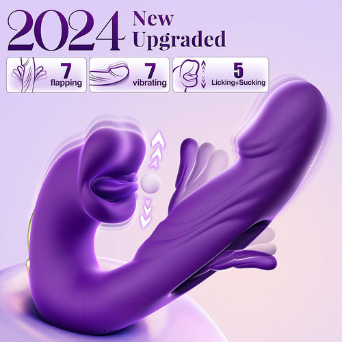 G-Spot Vibrator with 7 Flapping 7 Vibrating 5 Licking & Sucking