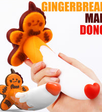 Gingerbread Man Silicone Dildo with Suction Cup Christmas Themed Sex Toy