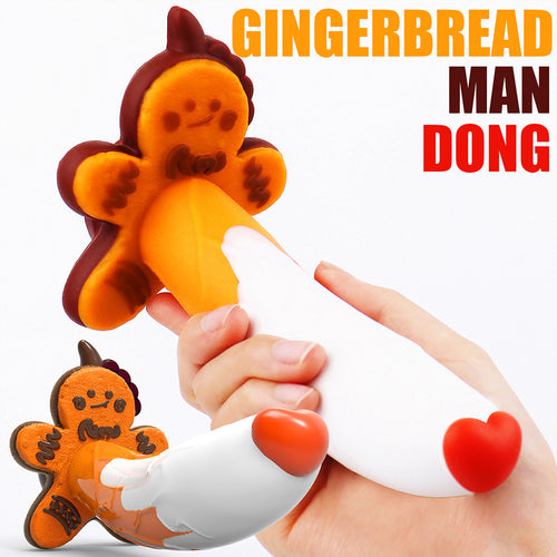 Gingerbread Man Silicone Dildo with Suction Cup Christmas Themed Sex Toy