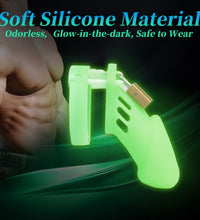 Venusfun Glow Silicone Chastity Cage with Penis Rings and Adjustable Lock