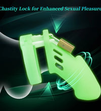 Venusfun Glow Silicone Chastity Cage with Penis Rings and Adjustable Lock