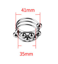 Cock Ring Metal Sliding With Beads Sex Toys Male Peni Rings